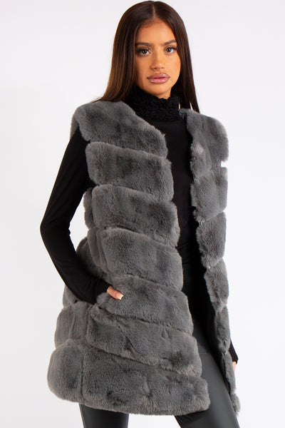 Aranza Grey Faux Fur Gilet