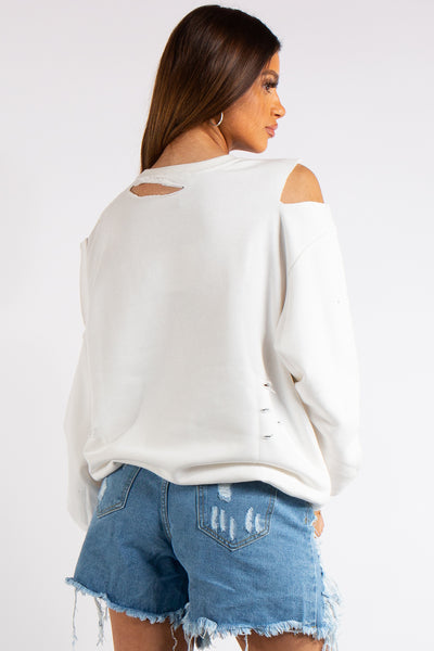 Birdiebee cold shoulder sweatshirt best sale