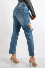 Frayed hem best sale mom jeans